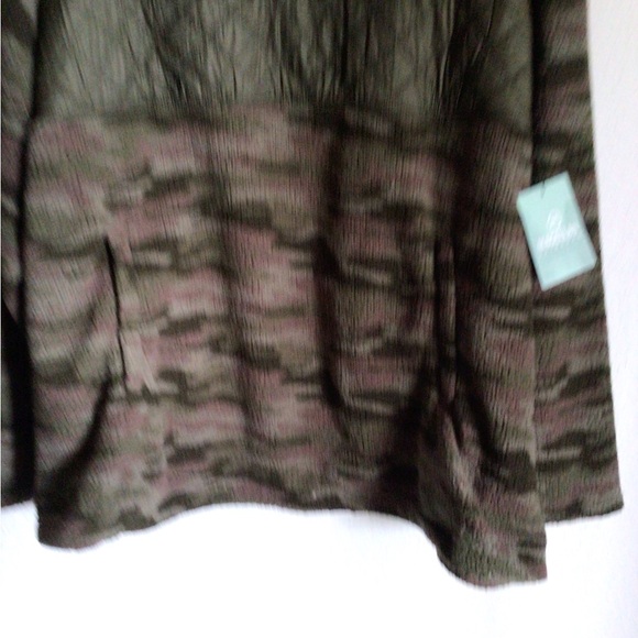 Magellan Sherpa Fleece Quilted Olive Camo Gorpcore Snap Closure Pullover 3XL - Picture 6 of 9
